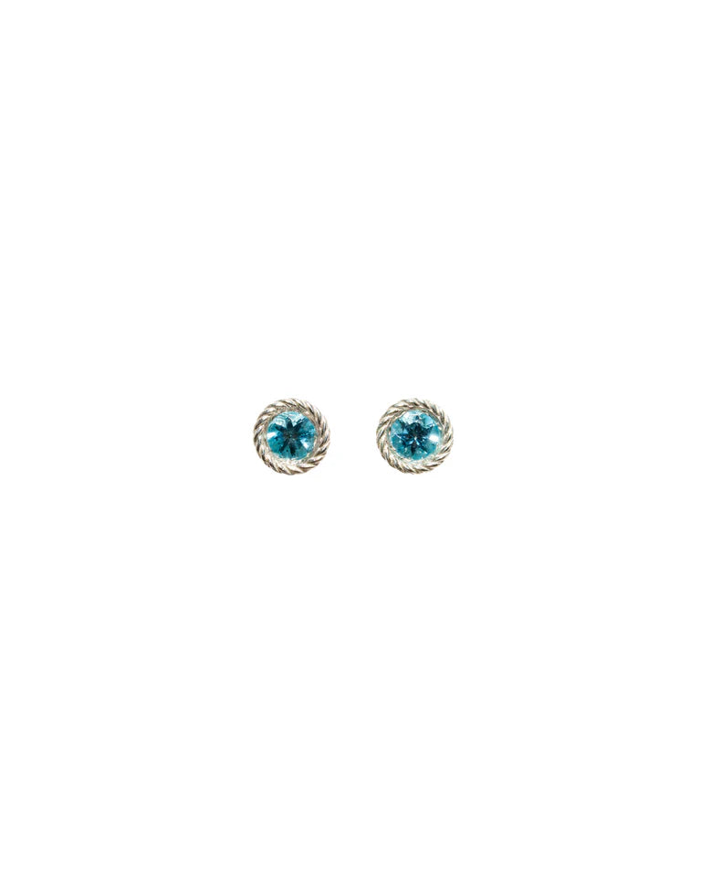 Blue Topaz Braided Studs