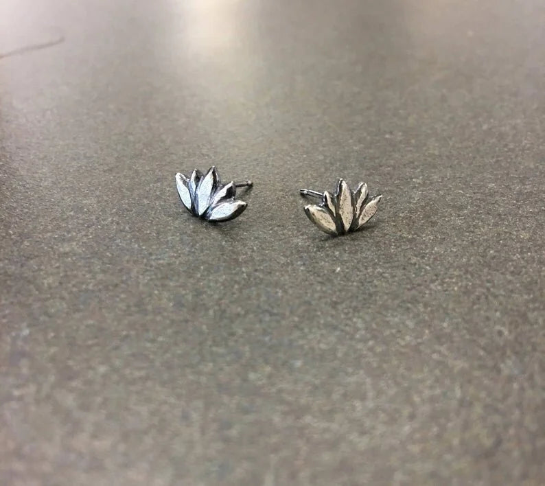 Silver Lotus Studs