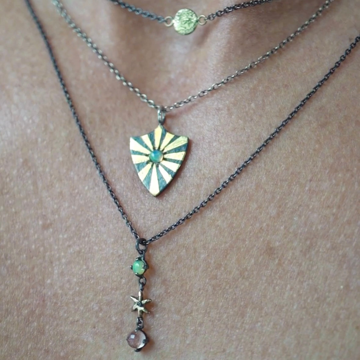 Radiant Light Shield Necklace