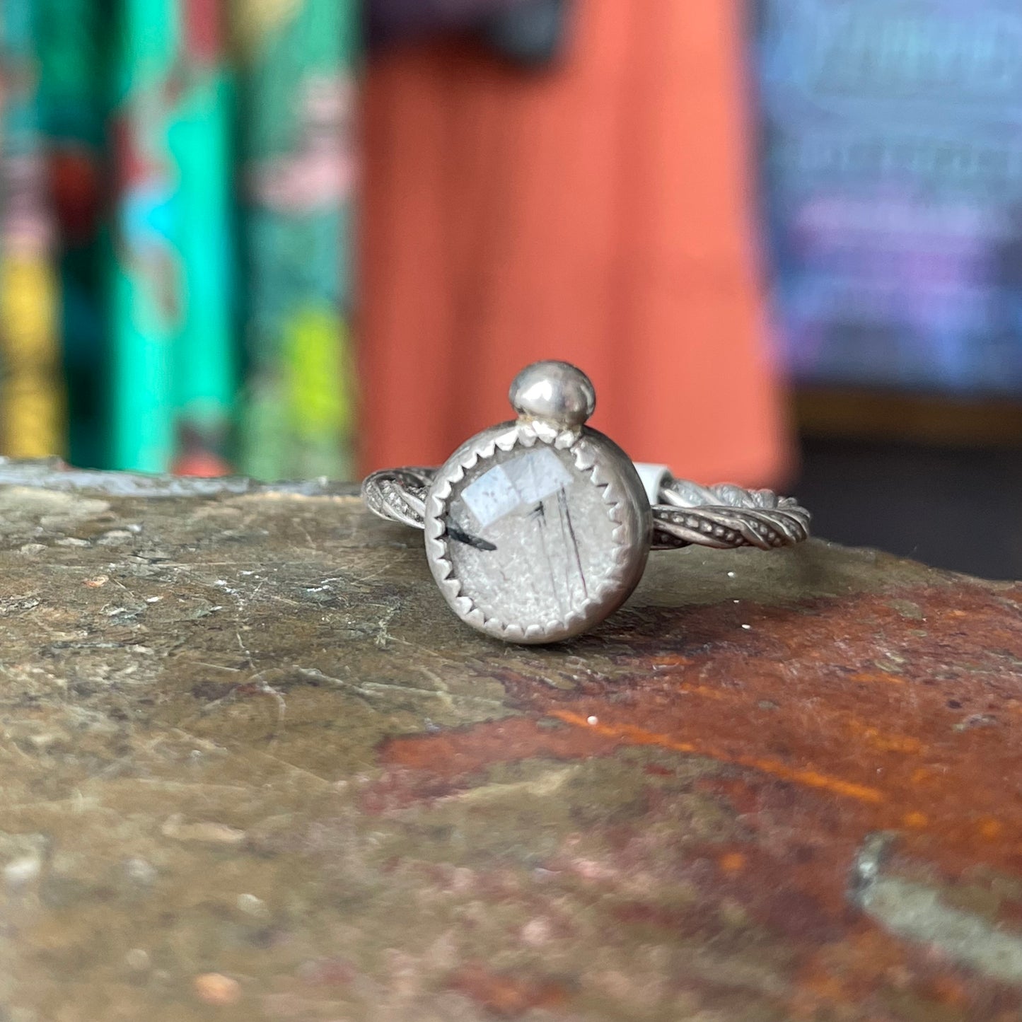 Tourmalinated Quartz Ring