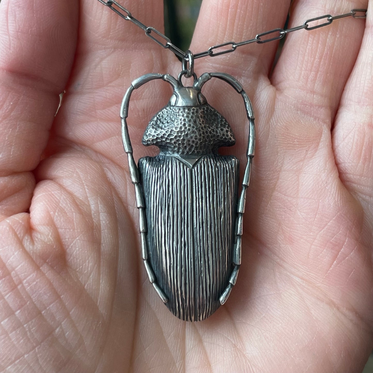 Harlequin Beetle Pendant Necklace