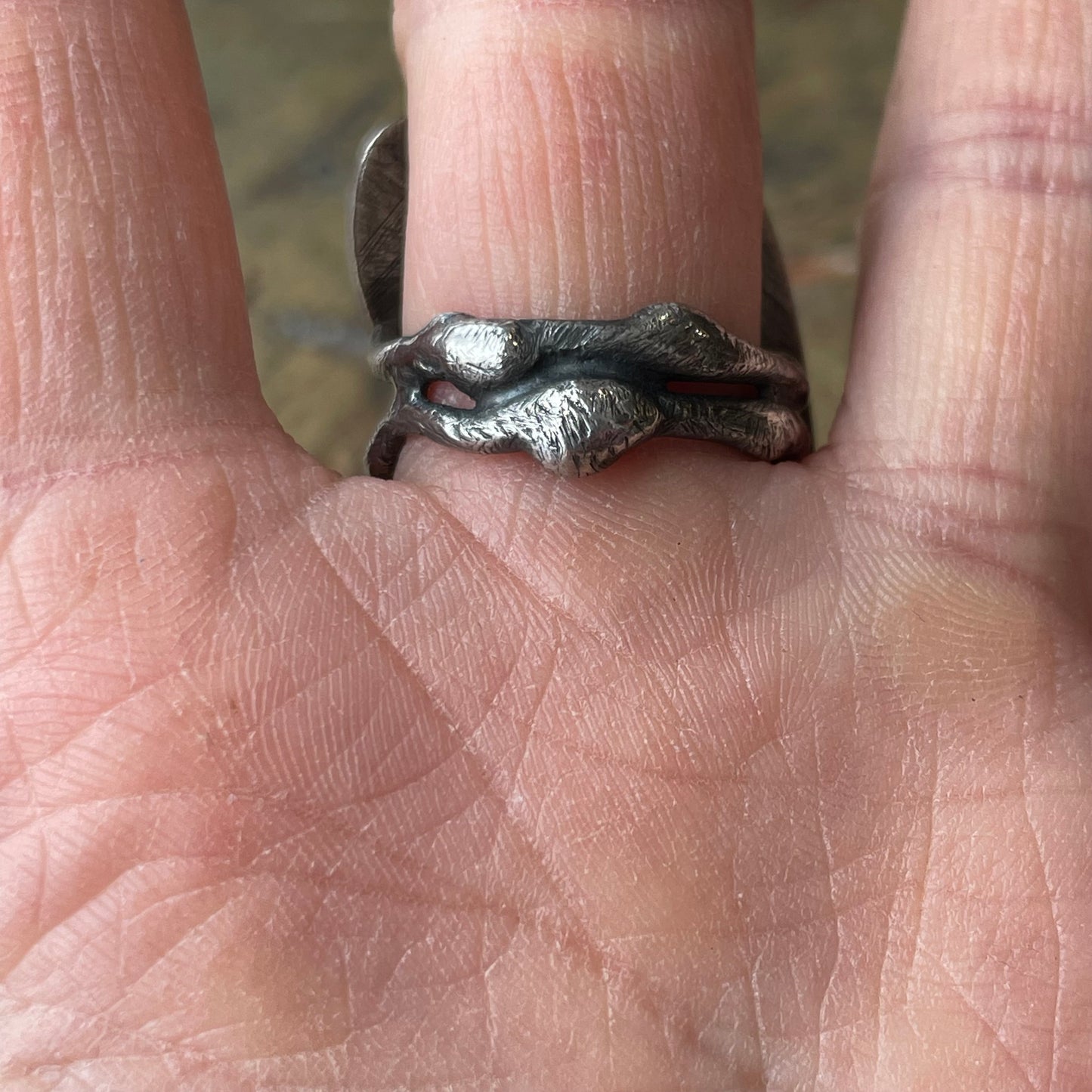 Seaglass and Beach Stone Statement Ring