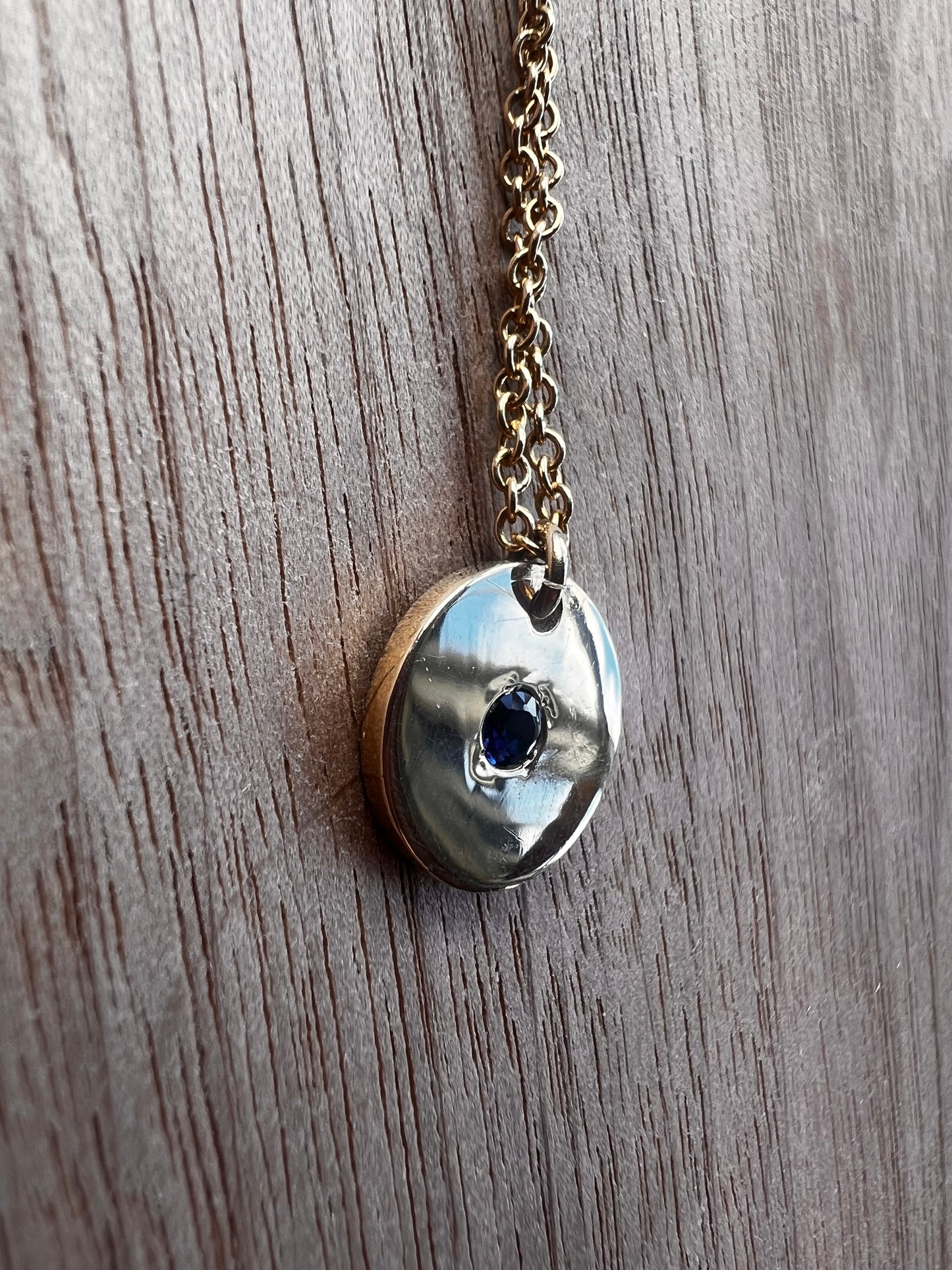 Sapphire Disk Necklace