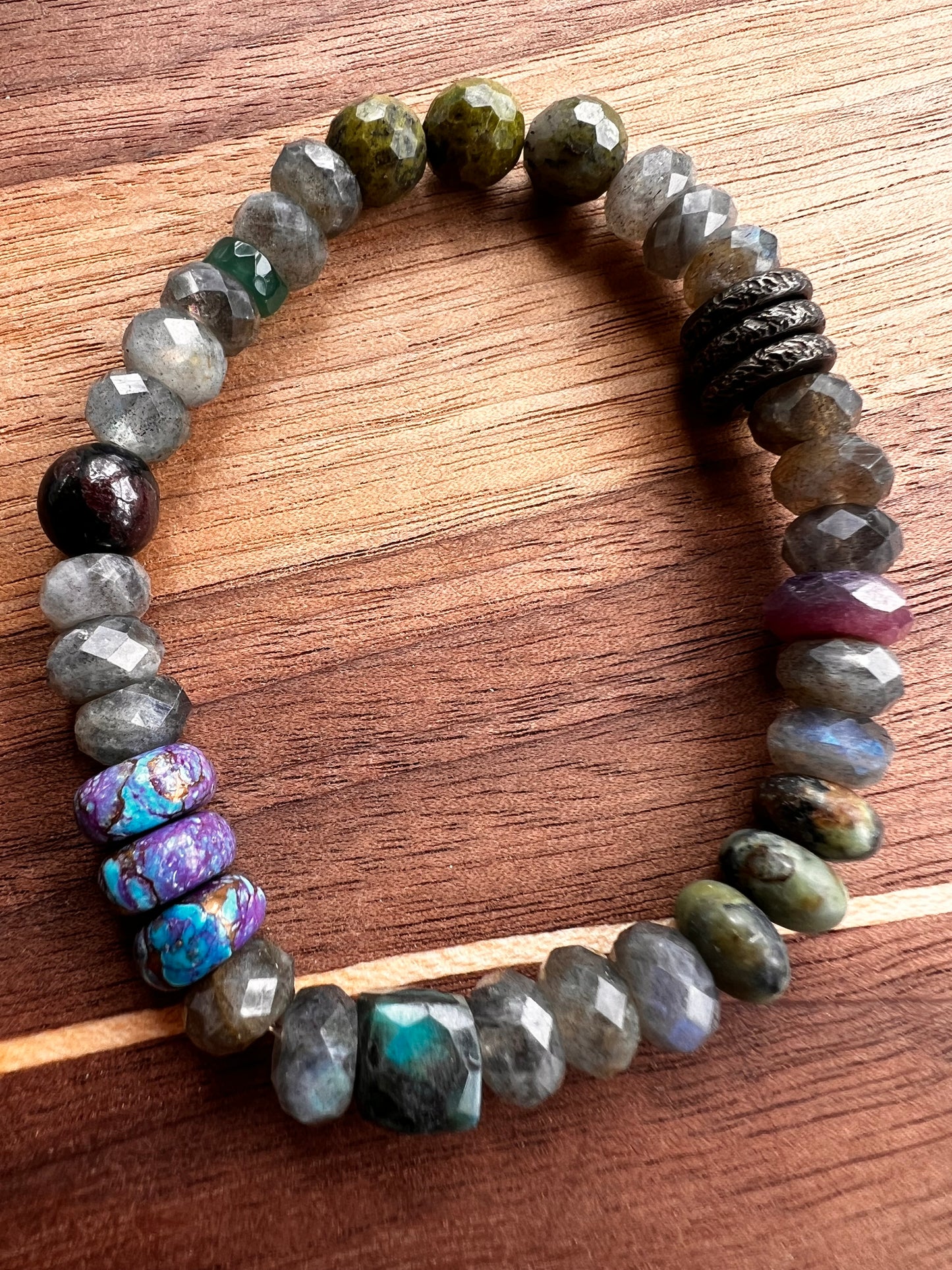 Labradorite Apatite Cube bracelet