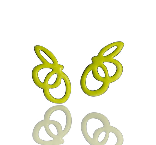 Loopy Studs/Matte Bitter Green