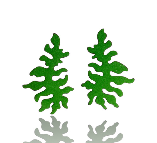 Kelp Earrings/Sugar Fired Jungle Green