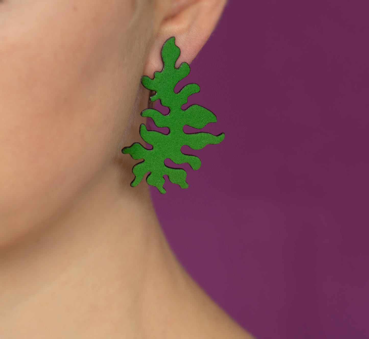 Kelp Earrings/Sugar Fired Jungle Green