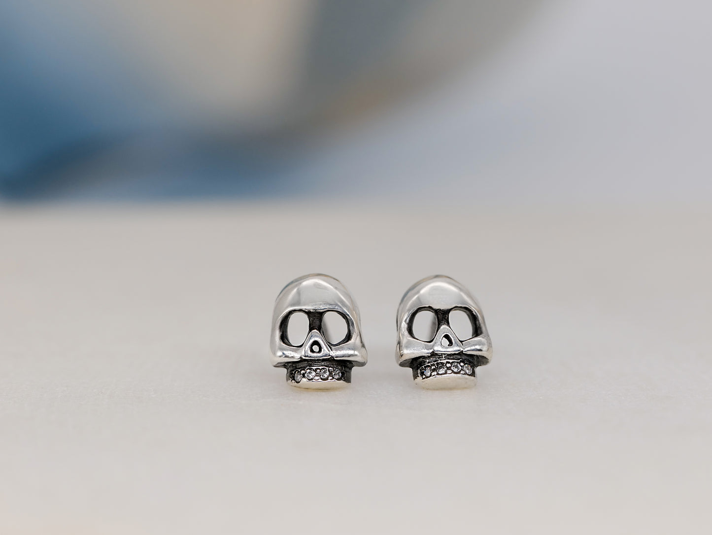 Sterling Silver Mini Skull Studs