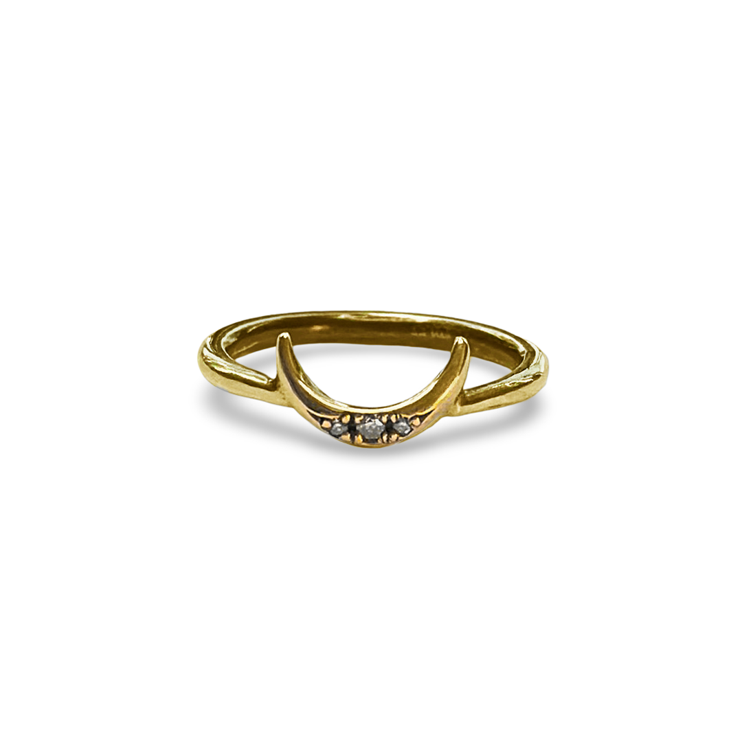 Bronze Mini Crescent Moon Ring