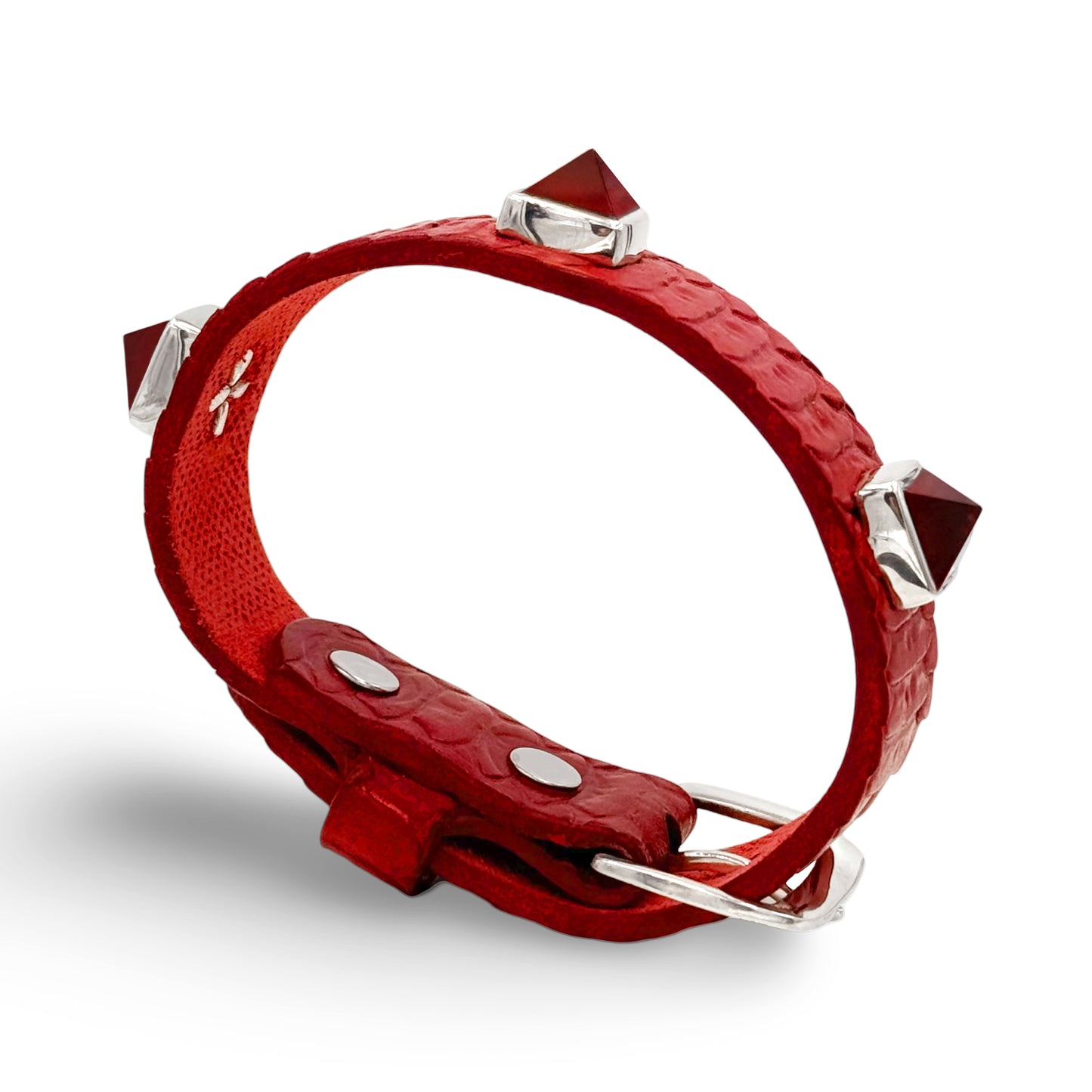 Buckle Bracelet w/ Red Snakeskin