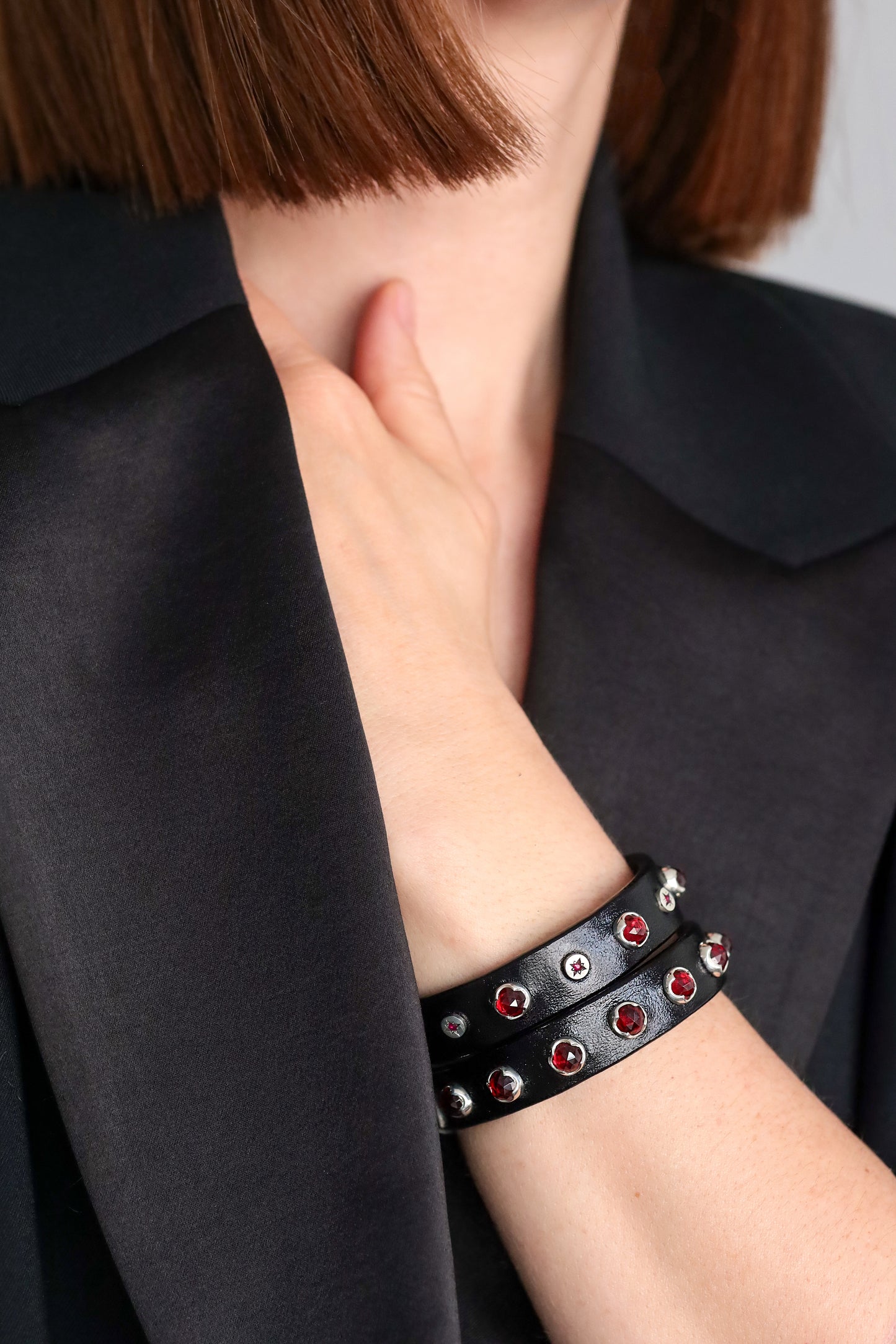 Buckle Bracelet w/ Black Leather