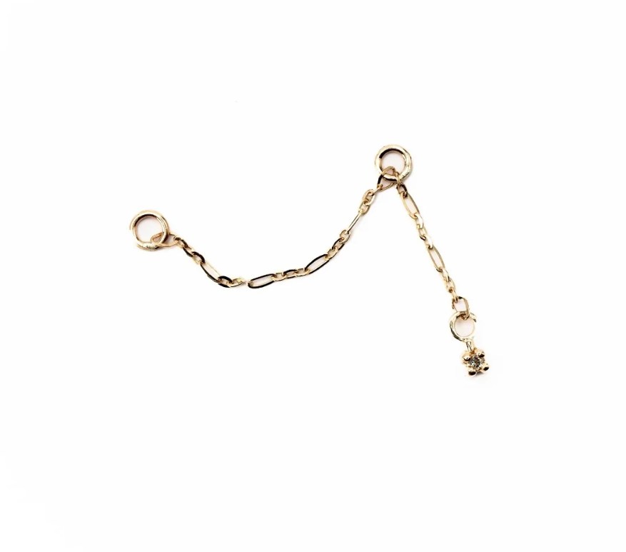 Single Gem Ear Charm Connector - Diamond