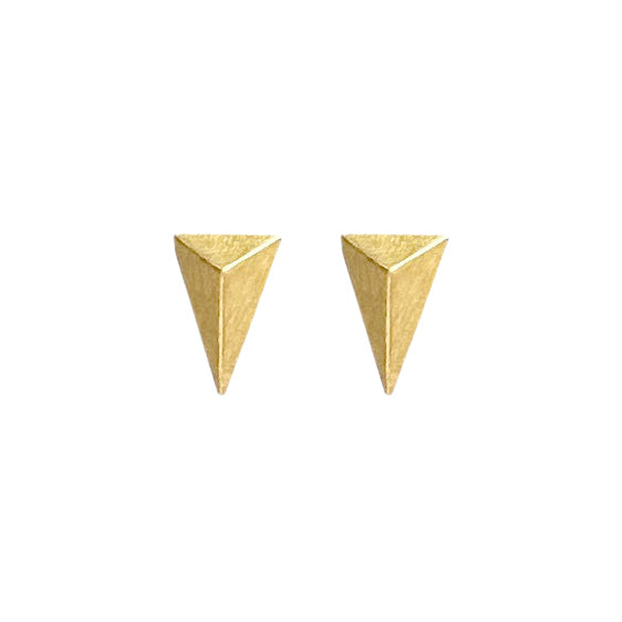 Pyramid Stud Earrings 22k