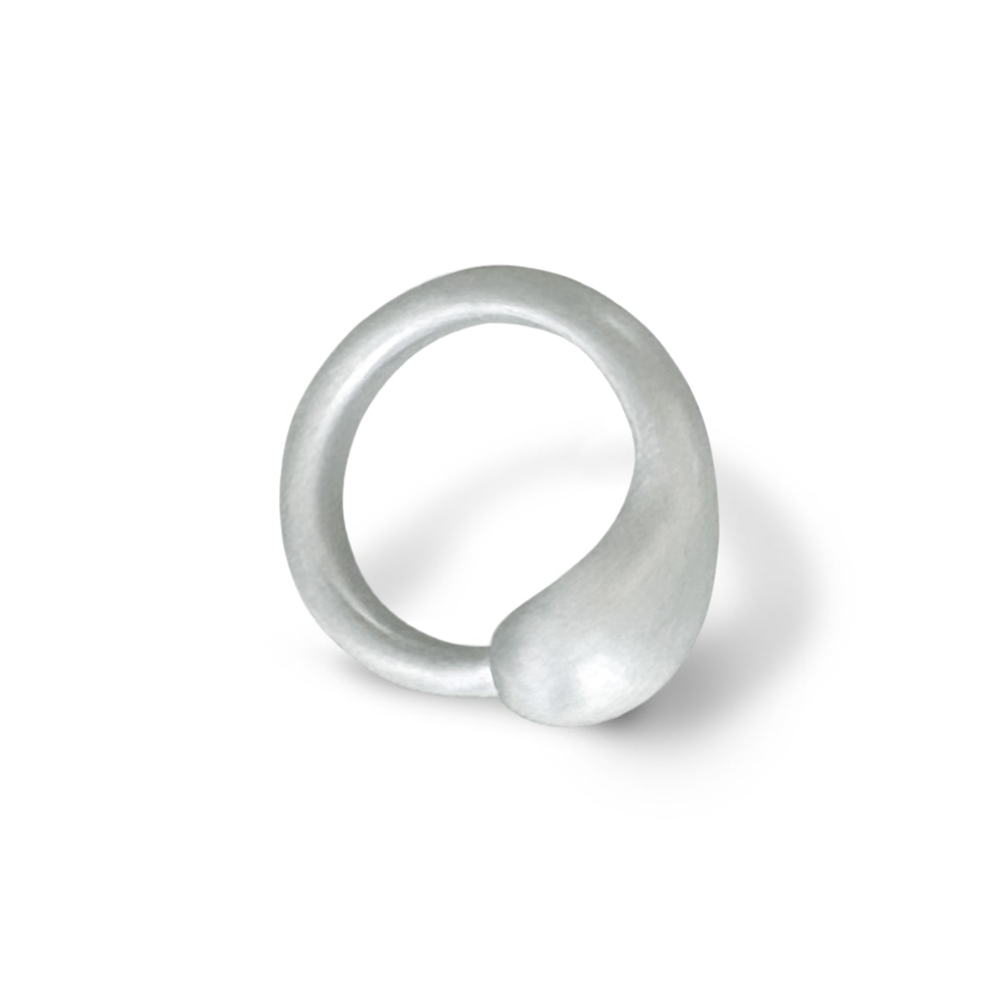 Big Drop Ring- Sterling Silver, Satin Finish