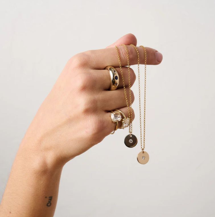 Sapphire Disk Necklace
