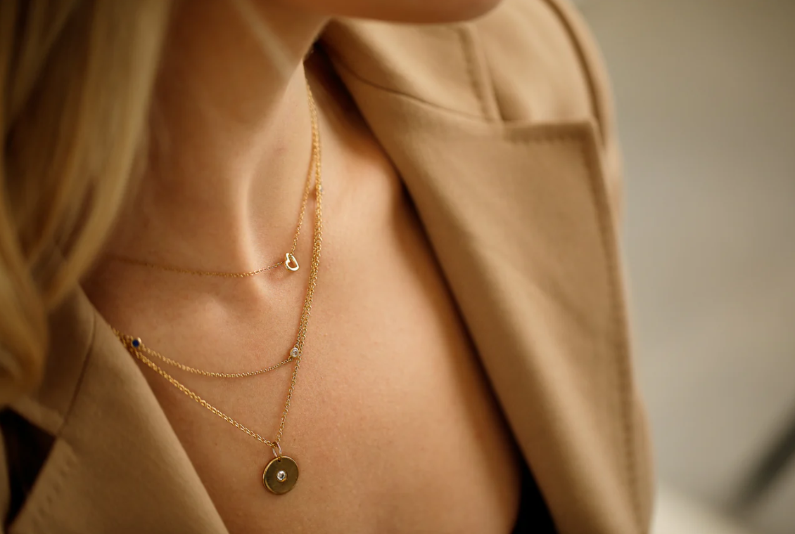 Sapphire Disk Necklace