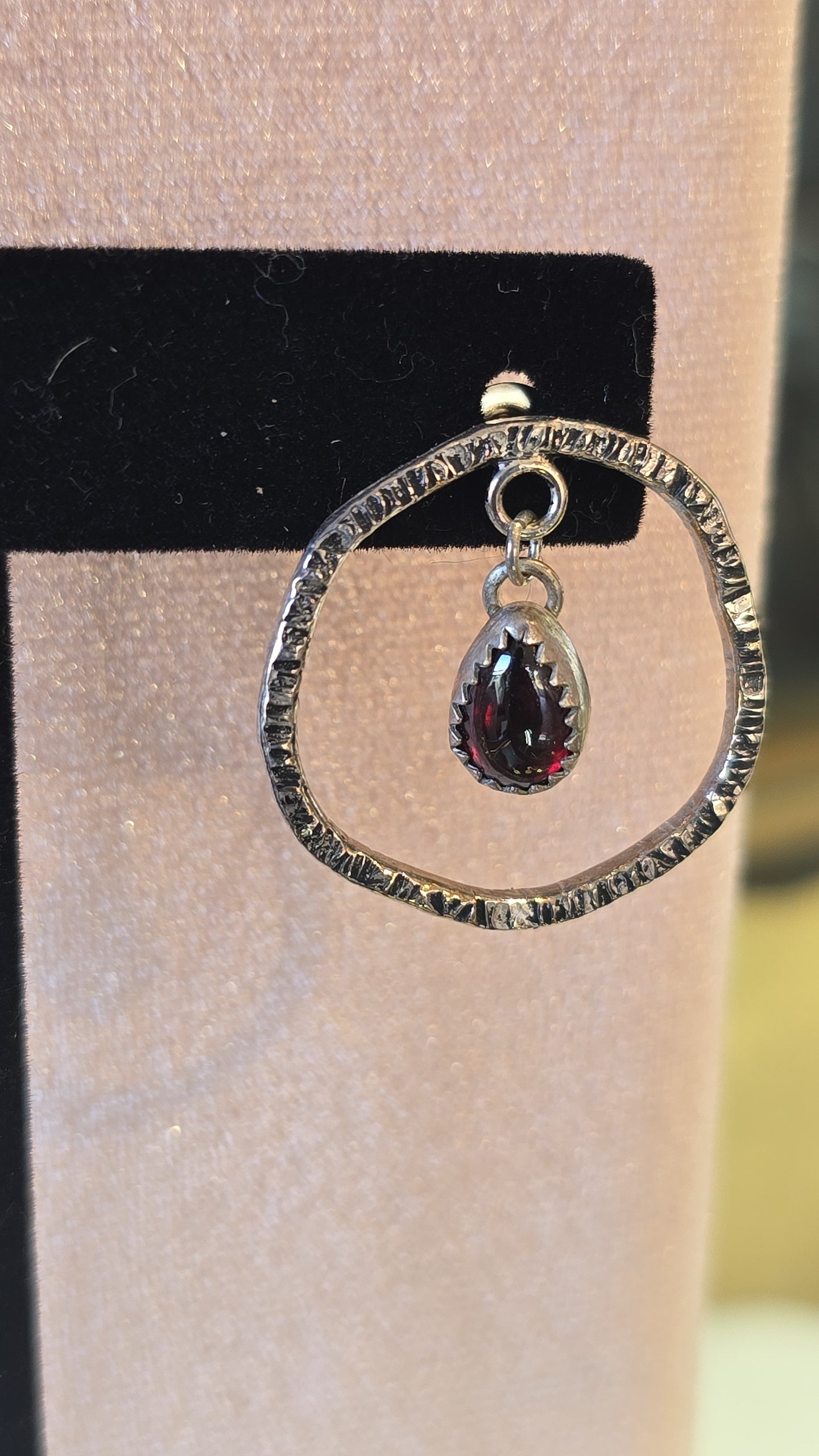 Sterling Garnet Teardrop Earrings