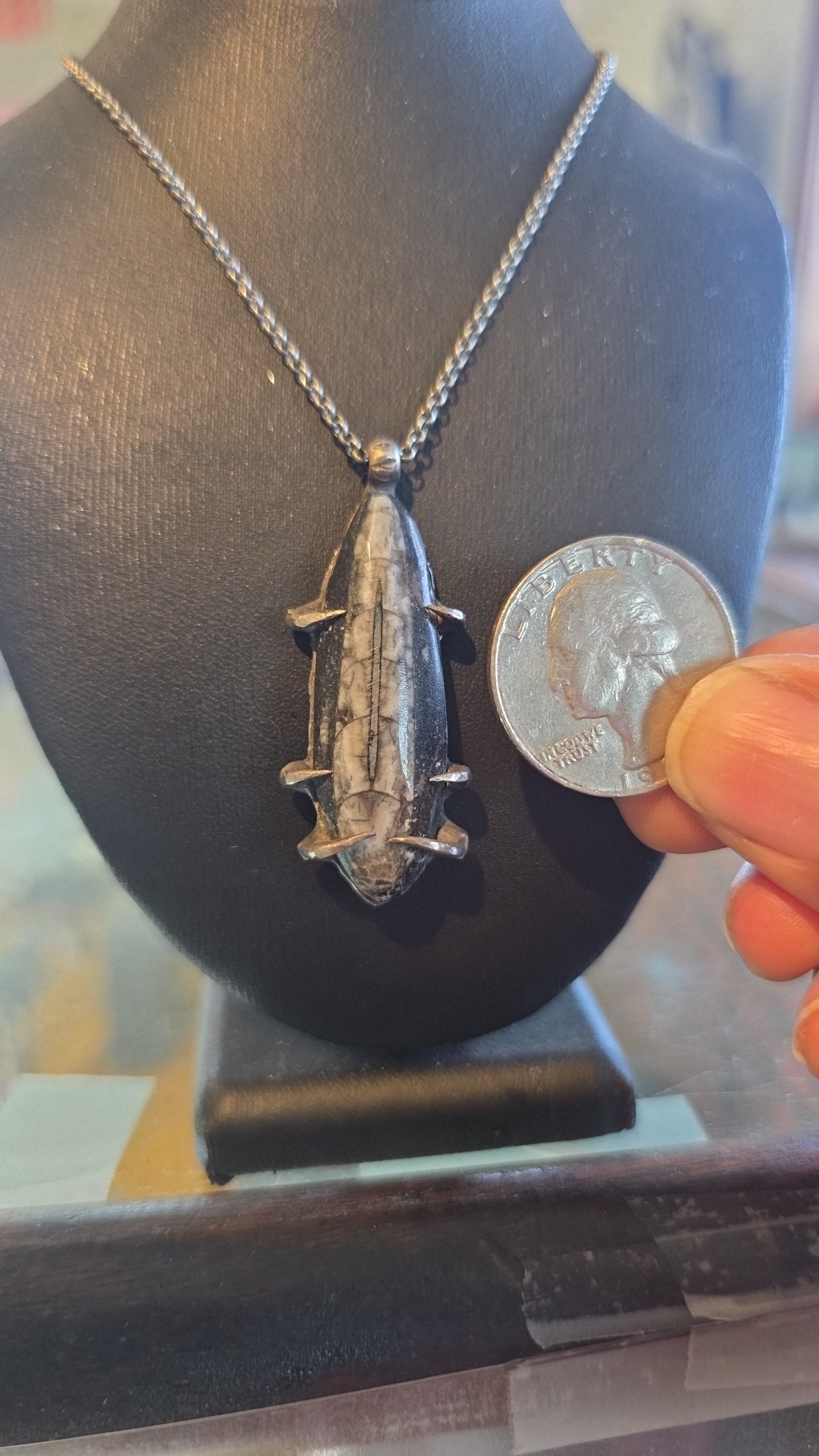 Sterling Fossil Pendant