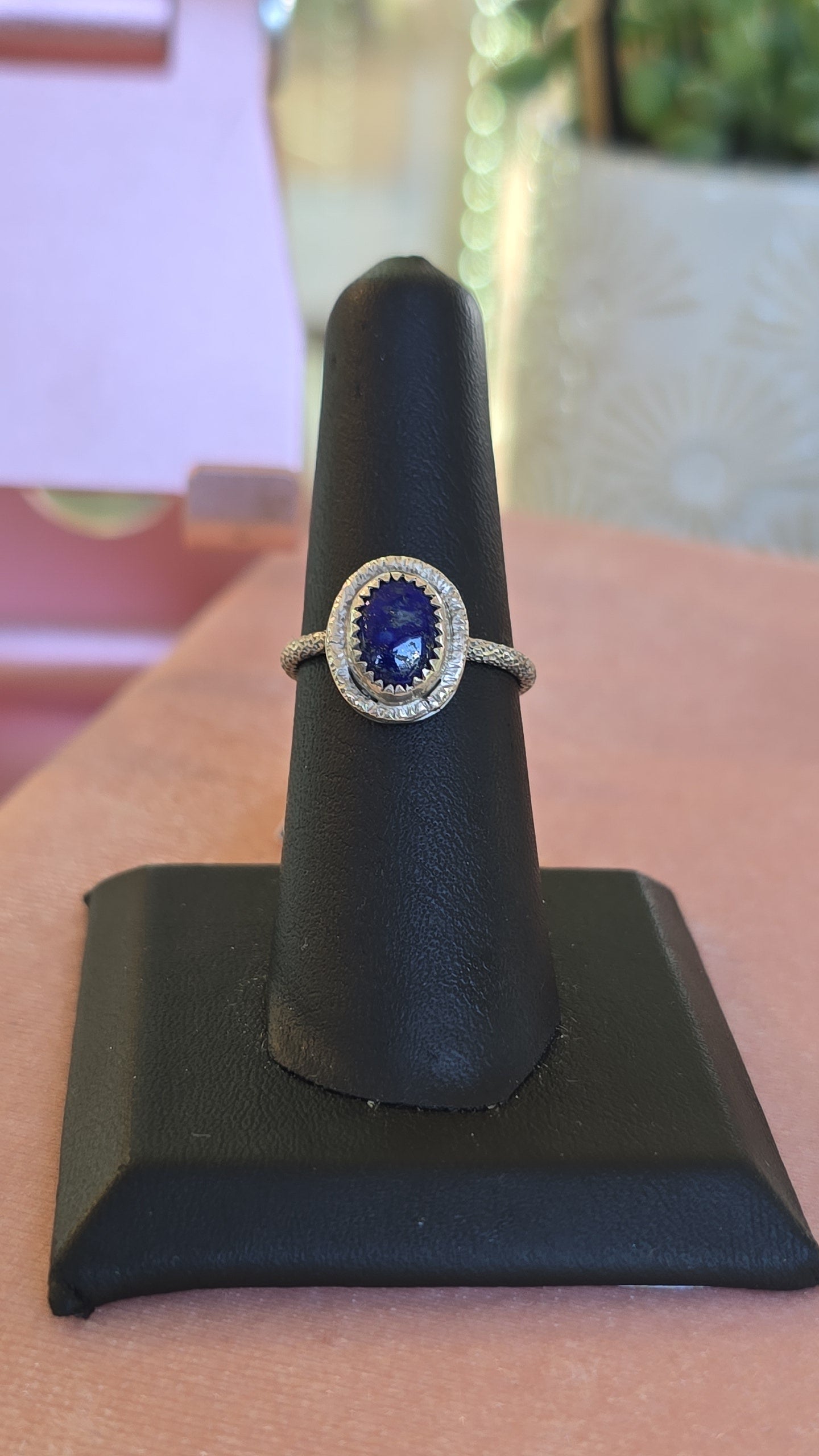 Oval Lapis Lazuli Stacker Ring