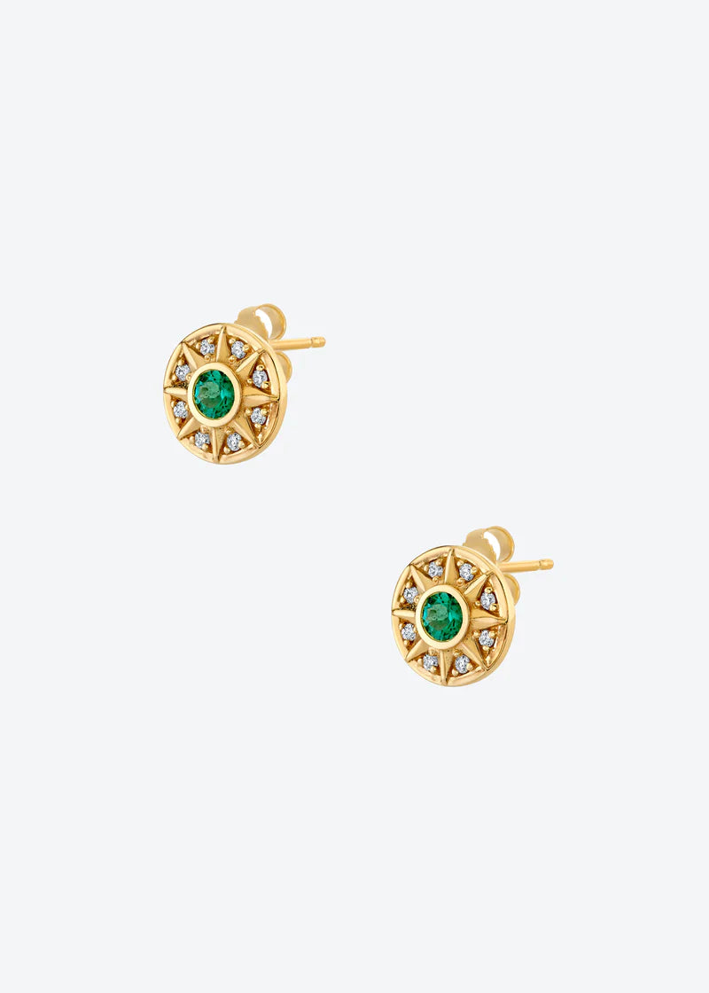 Sundial Studs 14K