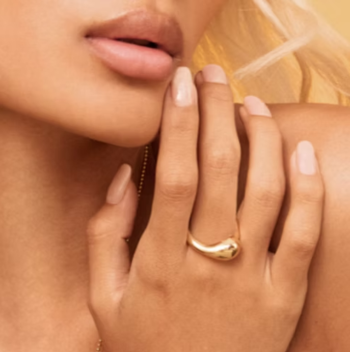 Big Drop Ring- Sterling Silver, Satin Finish