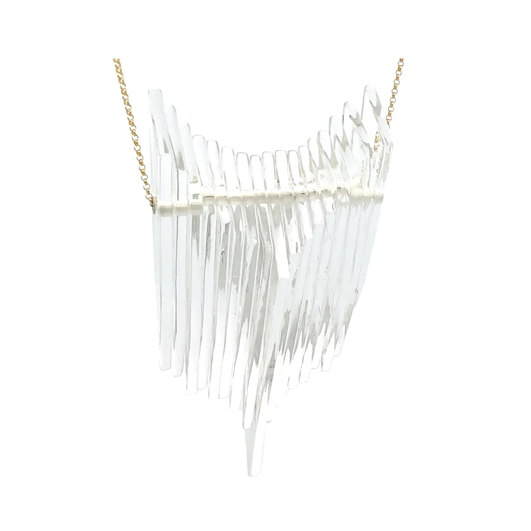 Clear Kinetic Shield Necklace