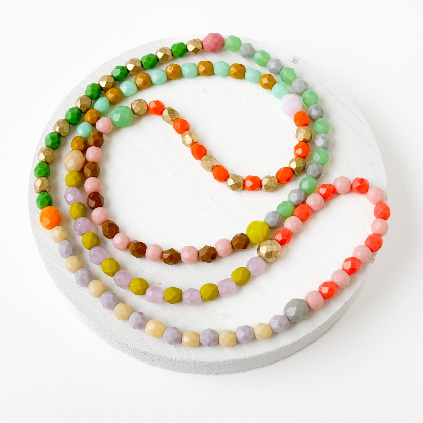 Long Pastel Glass Bead Necklace