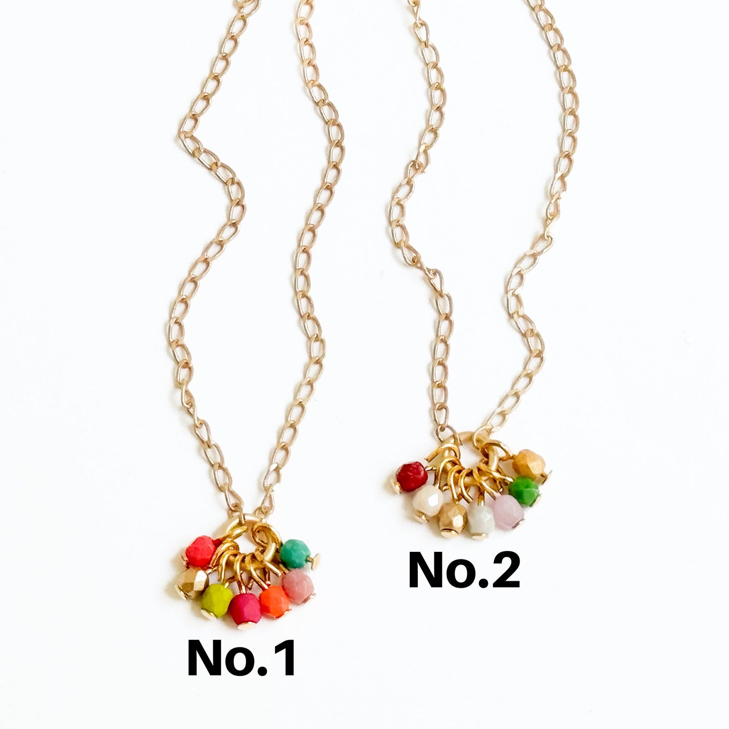 Dainty Necklace With Beaded Cluster Pendant