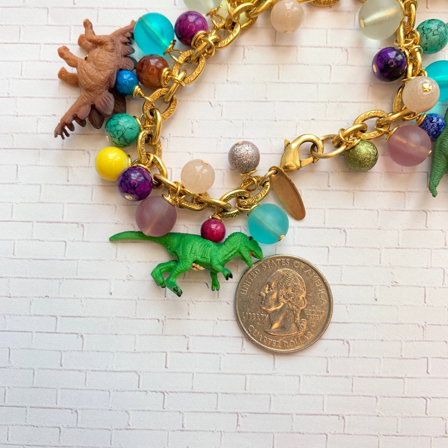 Tiny Dinosaur Charm Bracelet