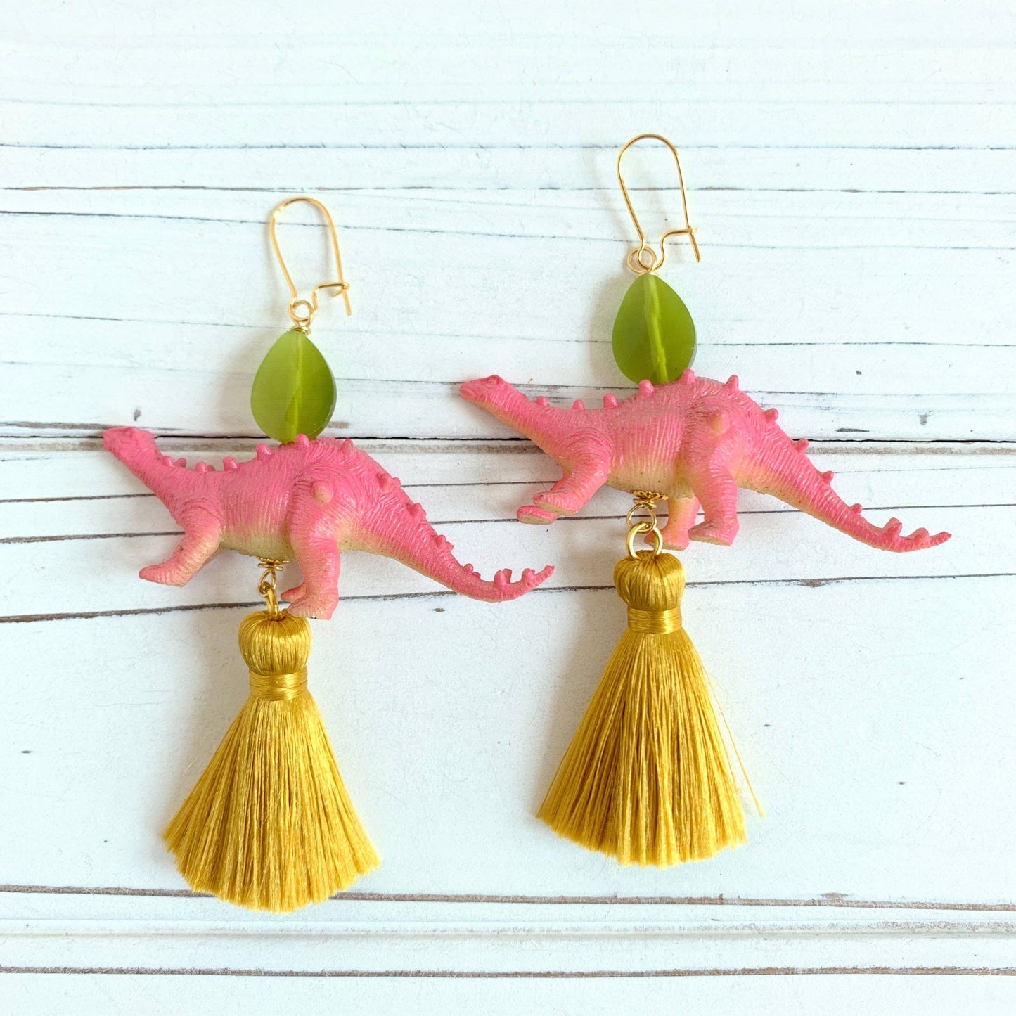 Pink Dinosaur Earrings