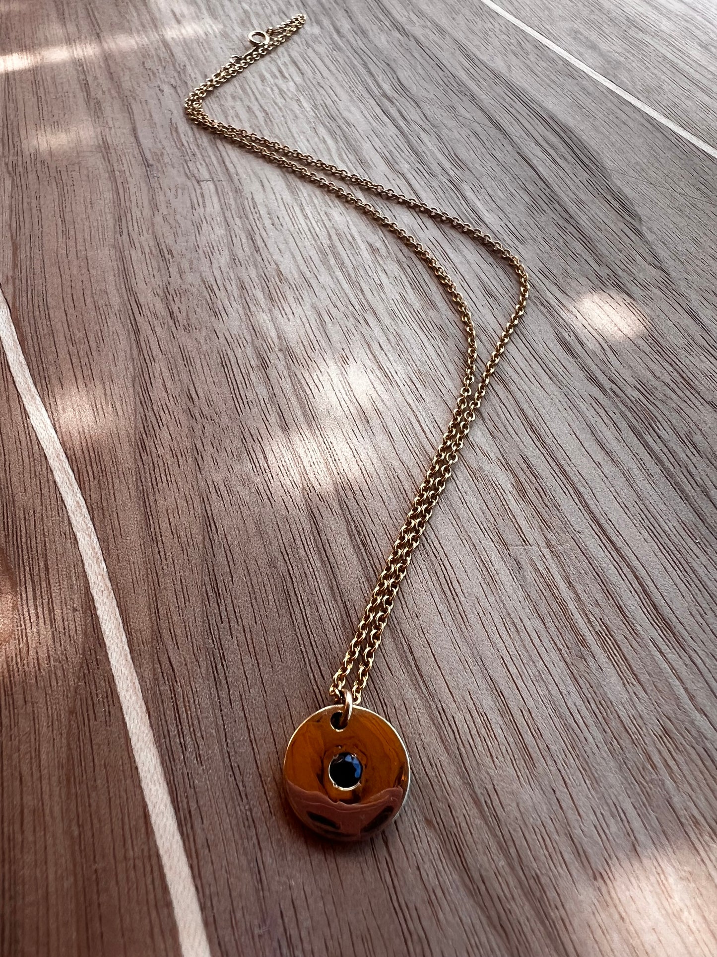 Sapphire Disk Necklace