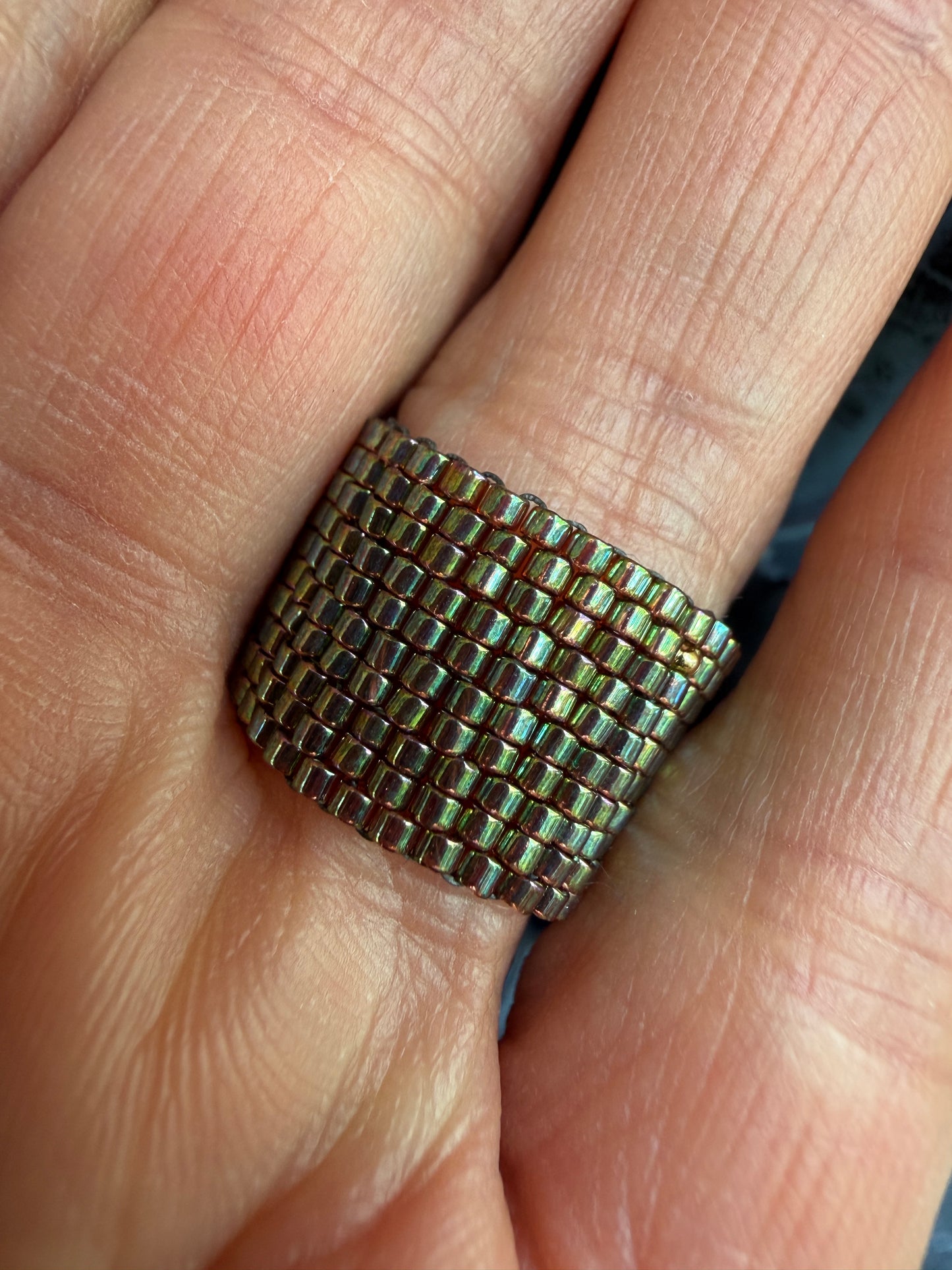 Hand Stitched Gradirate ring- 6 row