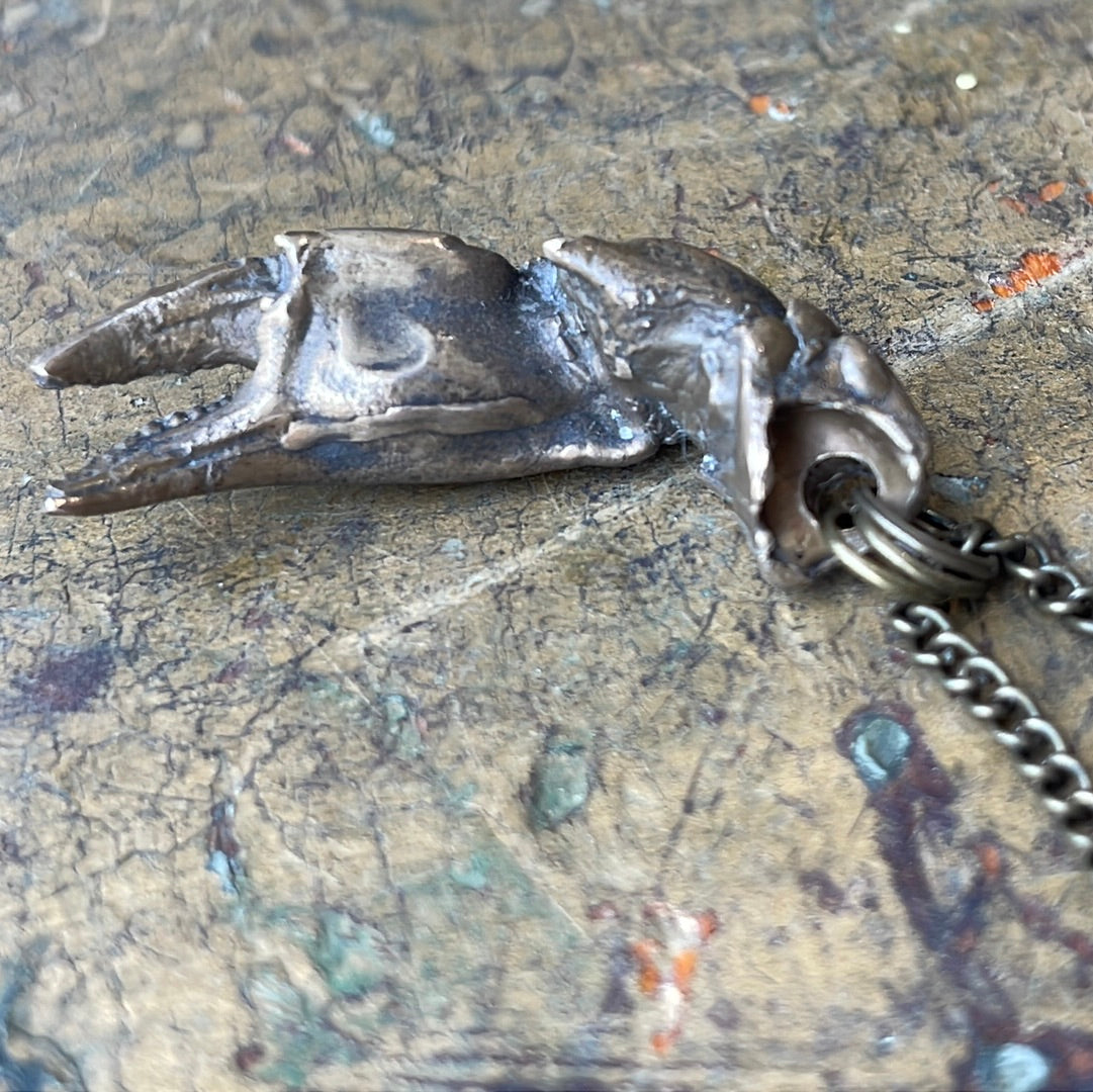 Bronze Cast Crab Claw Pendant