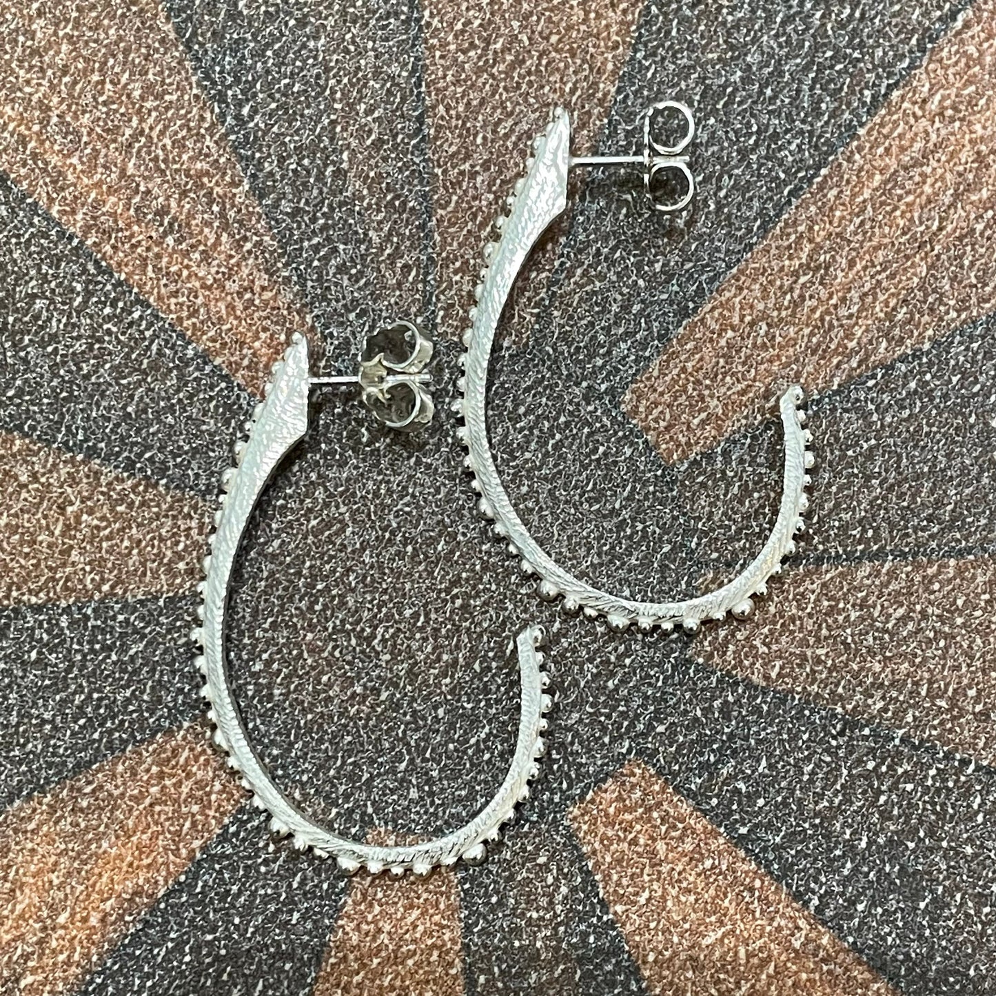 Sterling Silver Small Bumpy Hoops
