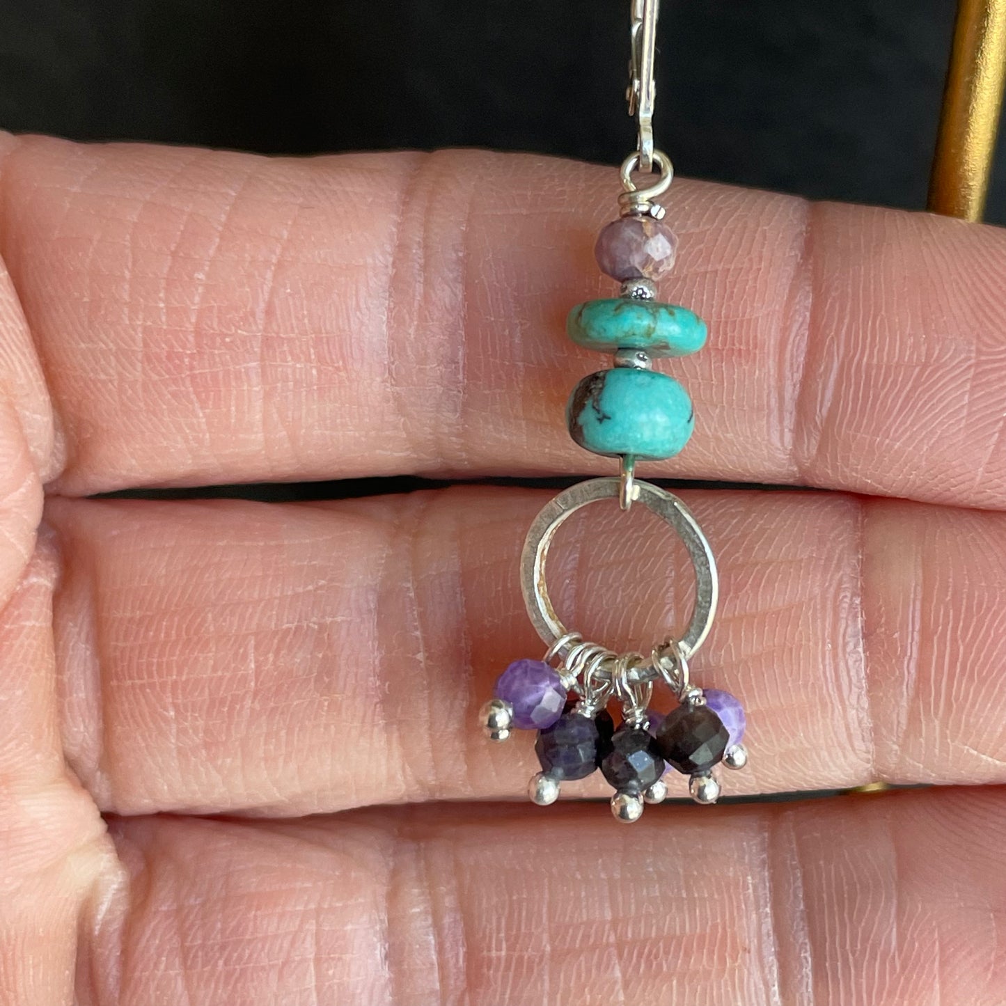 Phosphosiderite dangle Earrings
