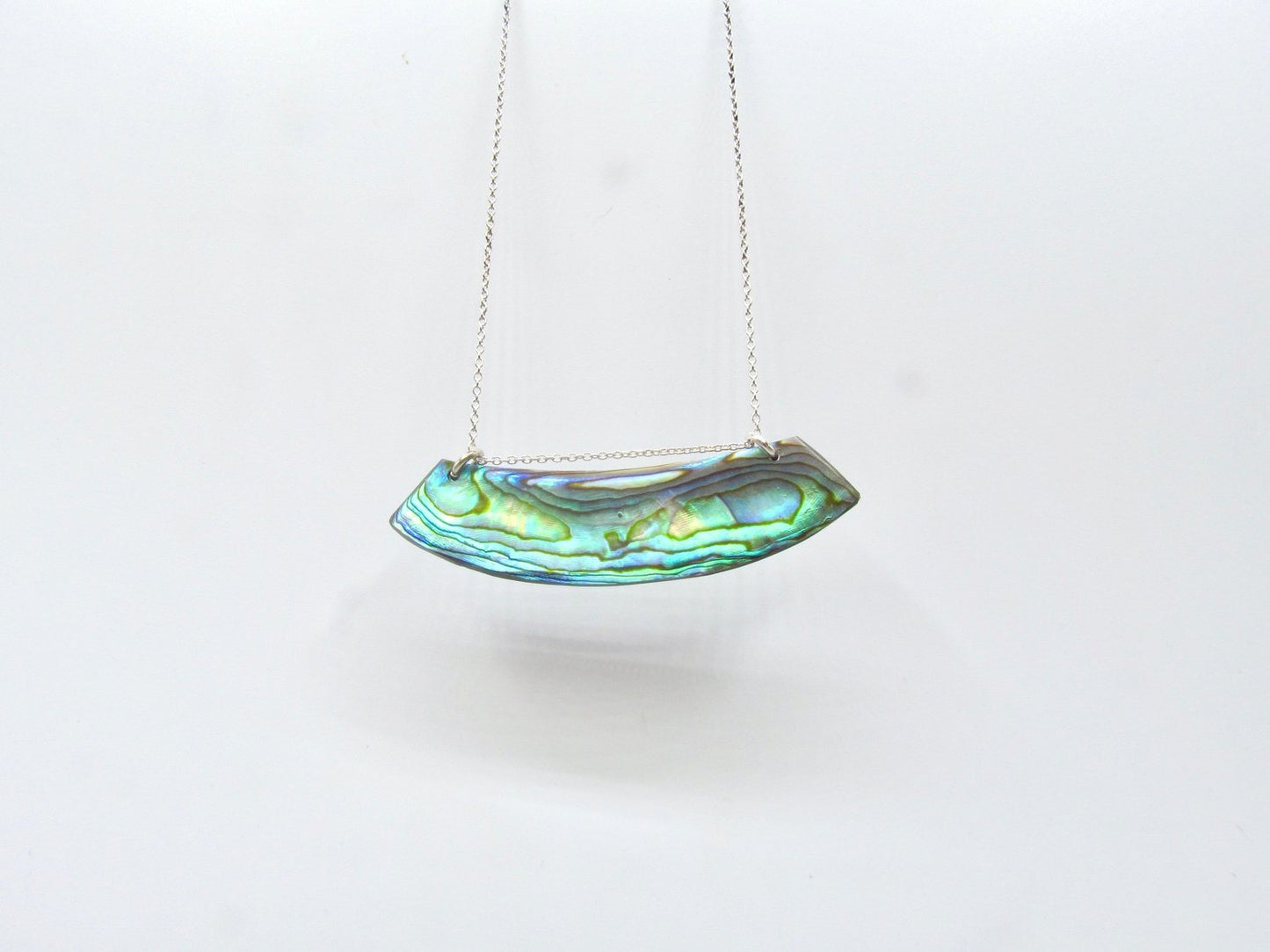 Paua Abalone Lip Necklace Silver