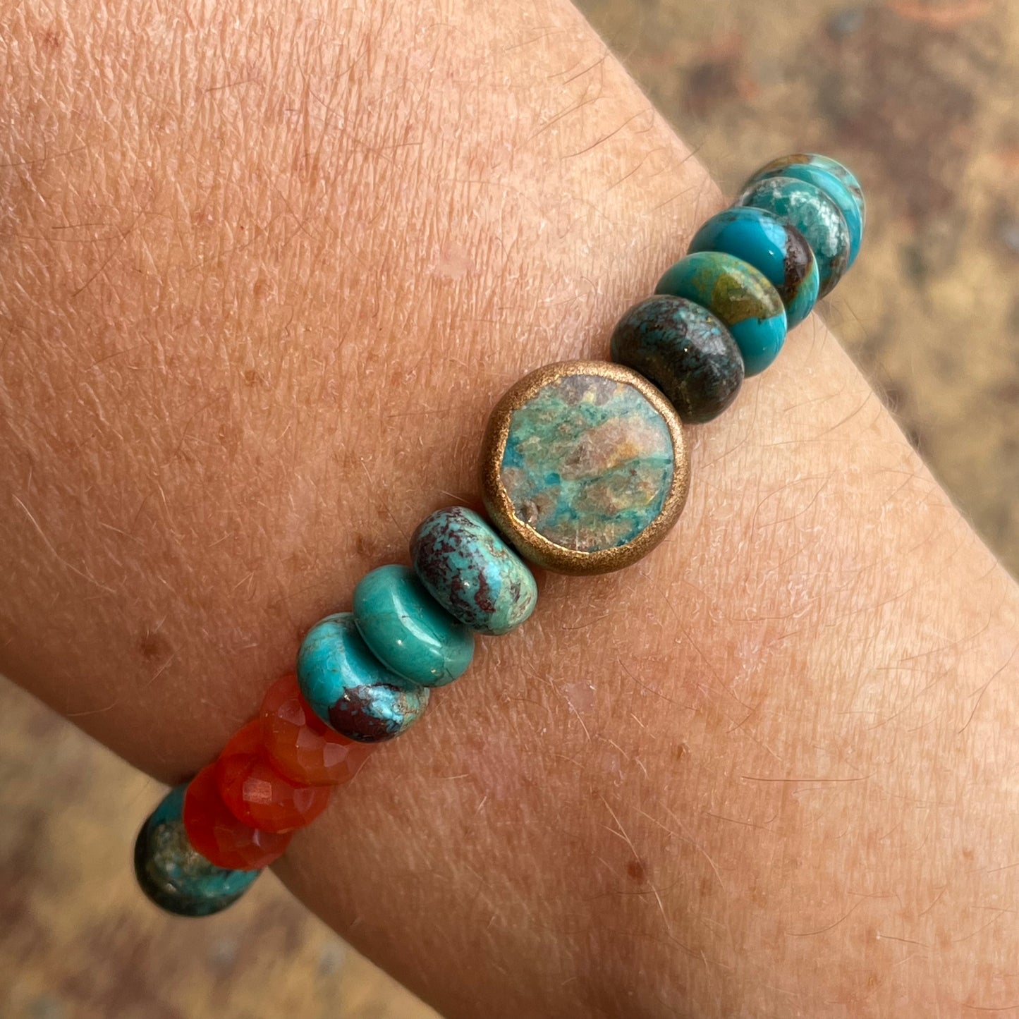 Turquoise and carnelian Bracelet