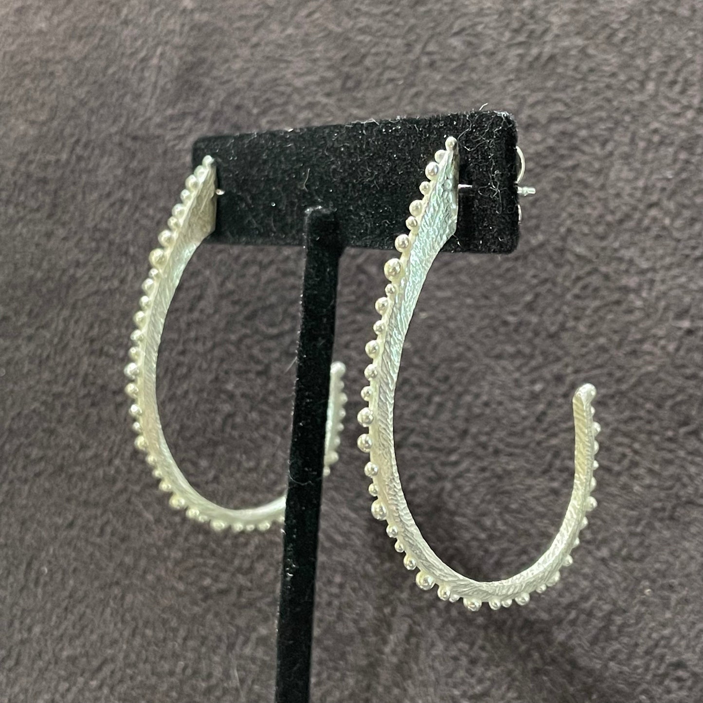 Sterling Silver Small Bumpy Hoops