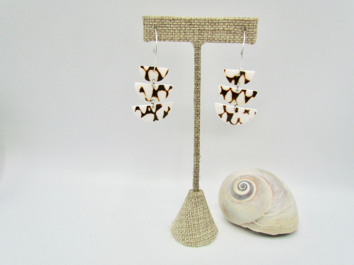 Marble Cone Triple Half Moons on Silver
