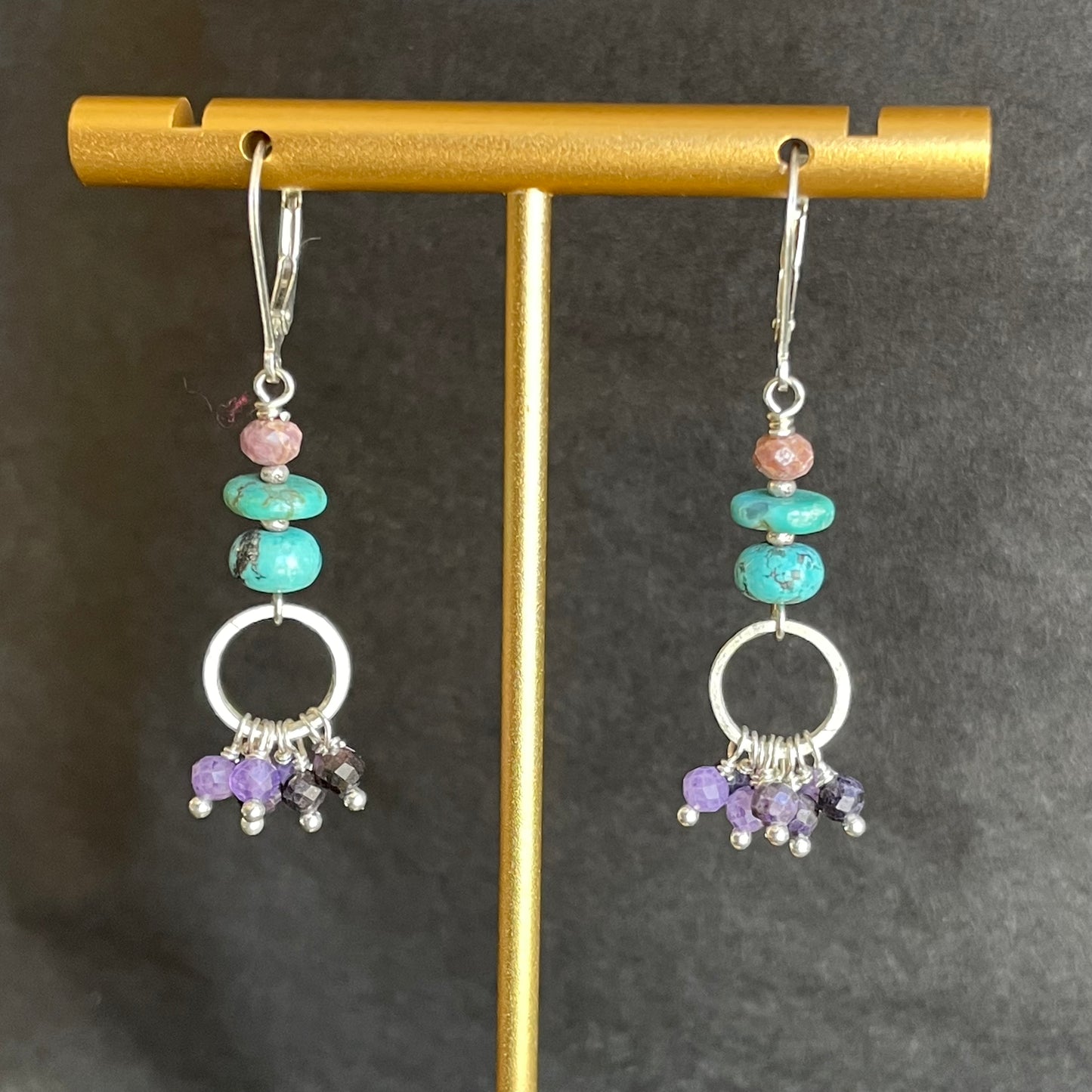 Phosphosiderite dangle Earrings