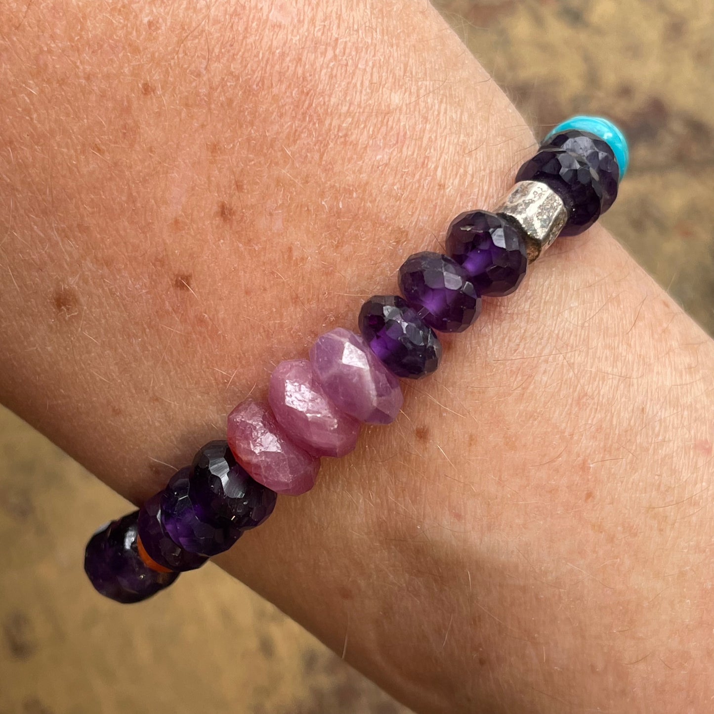 Amethyst with Thai Silver Bar Bravelet