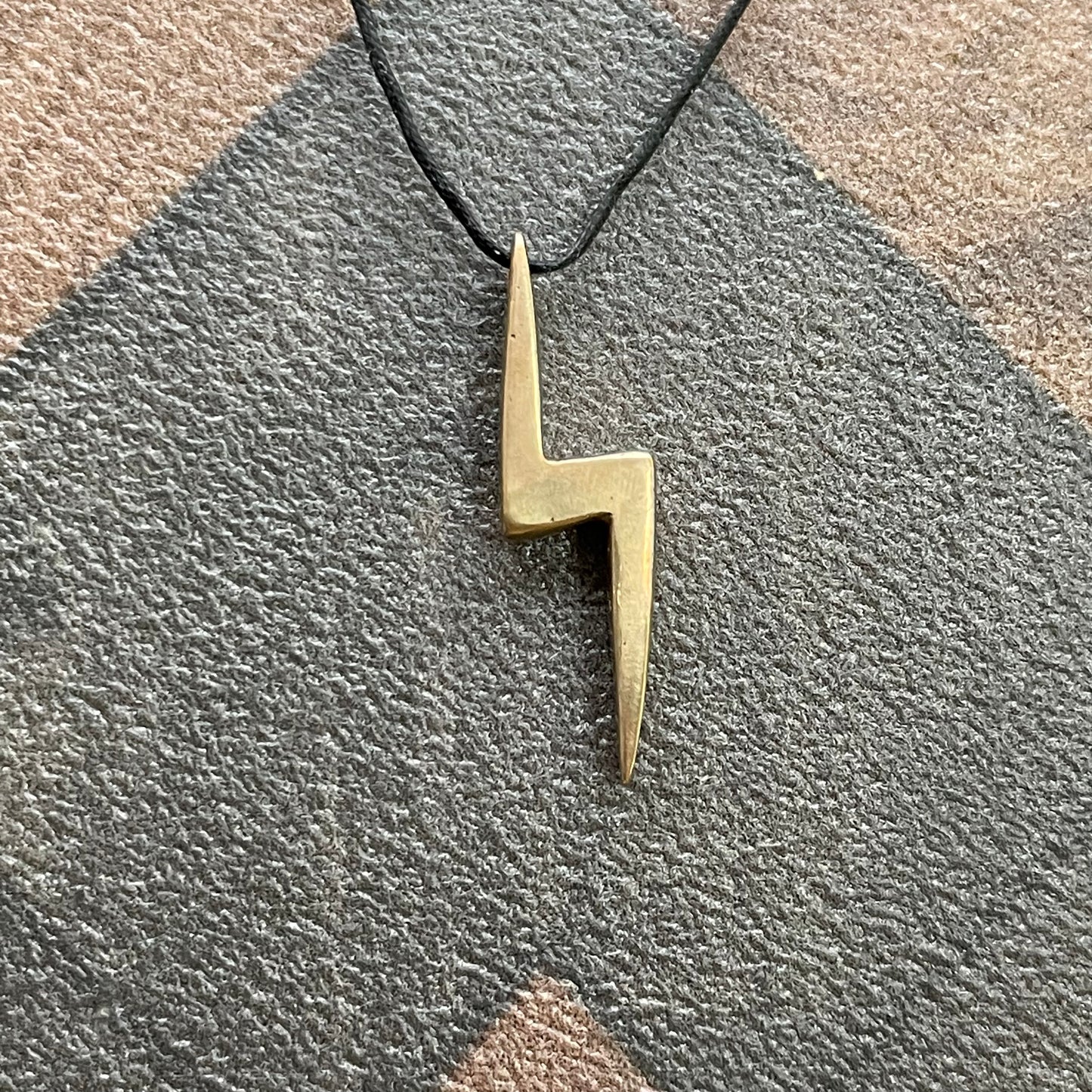 Bronze Lightning Bolt pendant Necklace