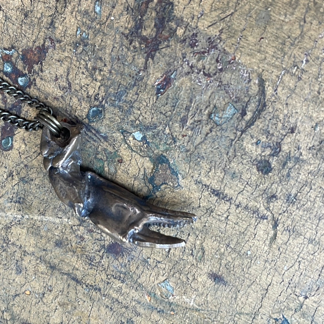 Bronze Cast Crab Claw Pendant