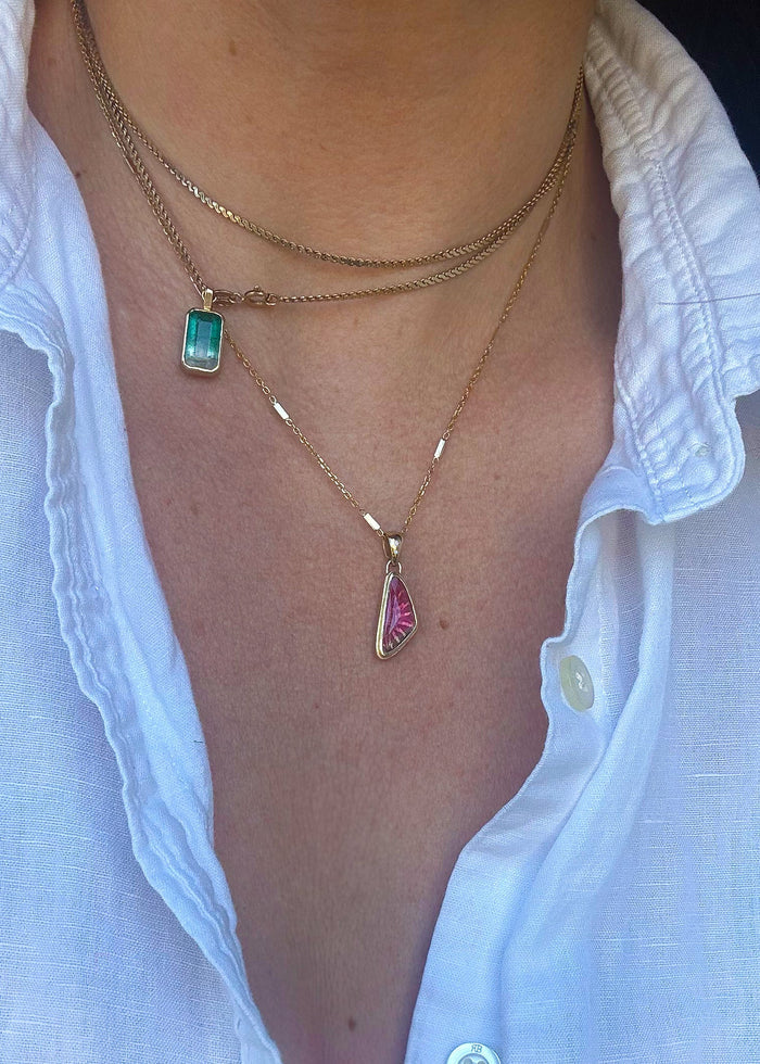 Sun & Stars Reversible Pendant 14K