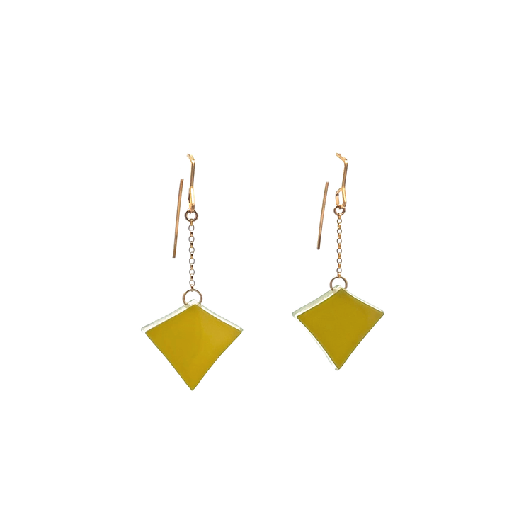 Olive Green Small Deco Diamond Drop Hooks