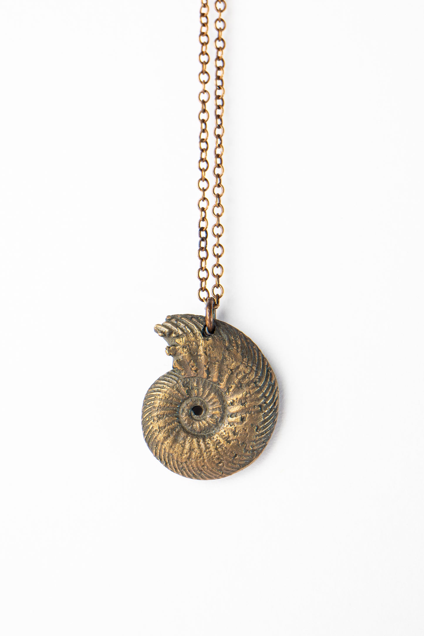 Bronze Ammonite Pendant Necklace
