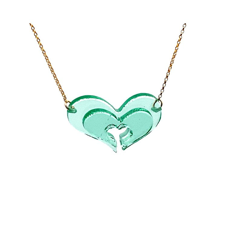 Stacked Jade Heart Necklace
