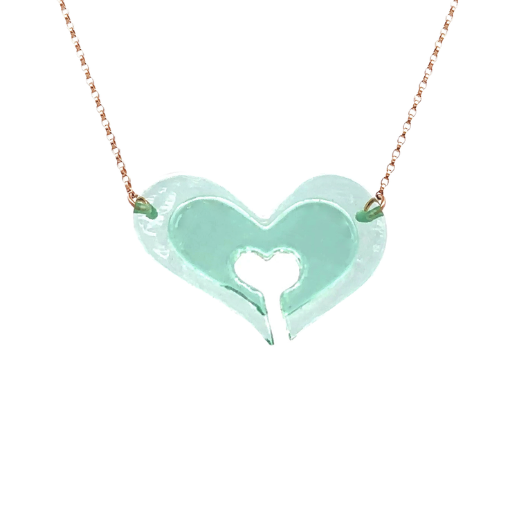 Stacked Jade Heart Necklace