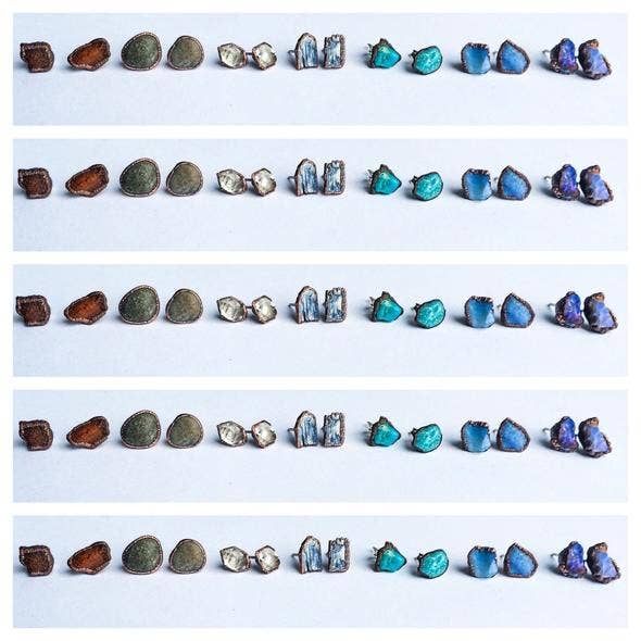 Raw Crystal Stud Earrings