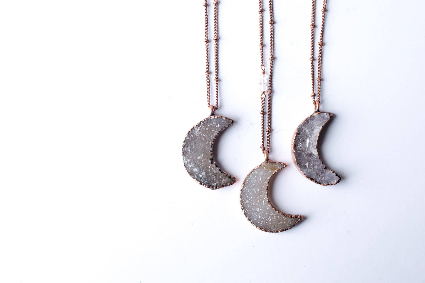Druzy Moon Necklace